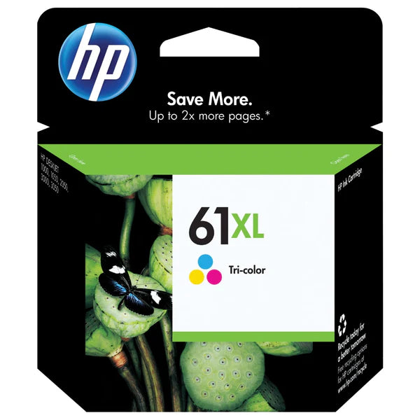 HP 61XL Tri-Color Ink Cartridge - Genuine & Remanufactured