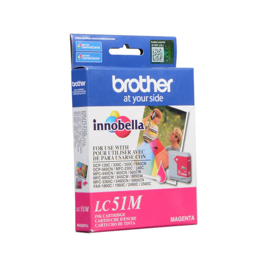 Brother LC51M Magenta Inkjet Cartridge - Genuine & Remanufactured