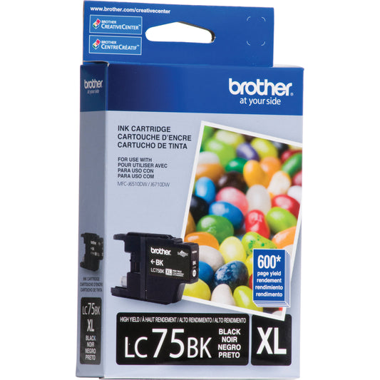 Brother LC75BK Black Inkjet Cartridge - Genuine & Remanufactured