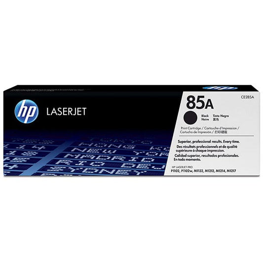 HP 85A (CE285A) Black Toner Cartridge — Genuine & Remanufactured