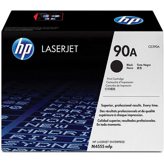 HP 90A (CE390A) Black Toner Cartridge — Genuine & Remanufactured