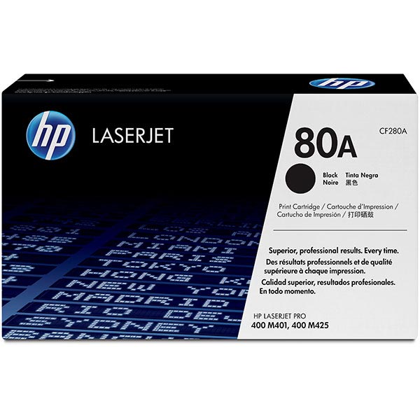 HP 80A (CF280A) Black Toner Cartridge — Genuine & Remanufactured