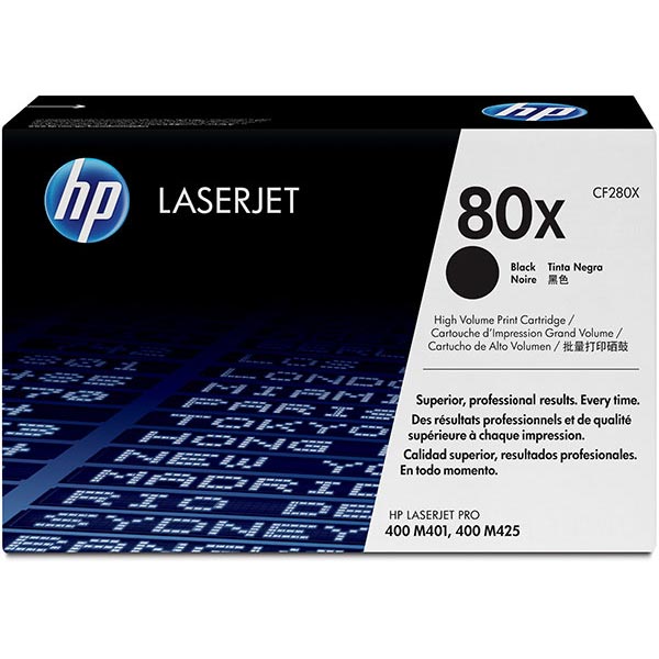 HP 80X (CF280X) Black Toner Cartridge — Genuine & Remanufactured