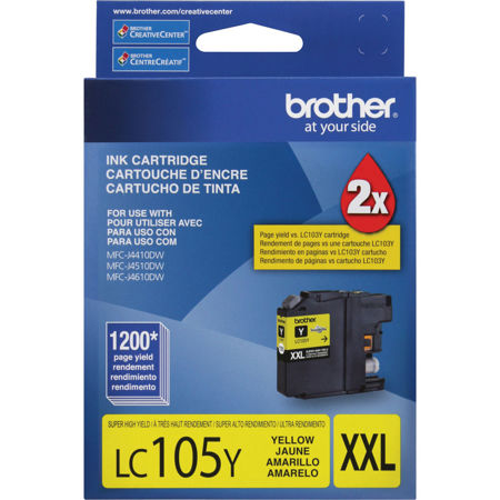 Brother LC105Y Yellow Inkjet Cartridge - Genuine & Remanufactured