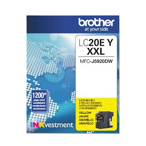 Brother LC20EY Yellow Inkjet Cartridge - Genuine & Remanufactured