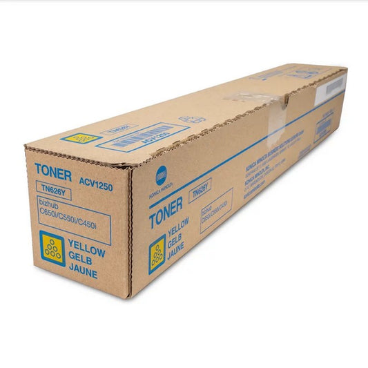 Konica Minolta TN626Y Yellow Toner Cartridge - Genuine & Remanufactured