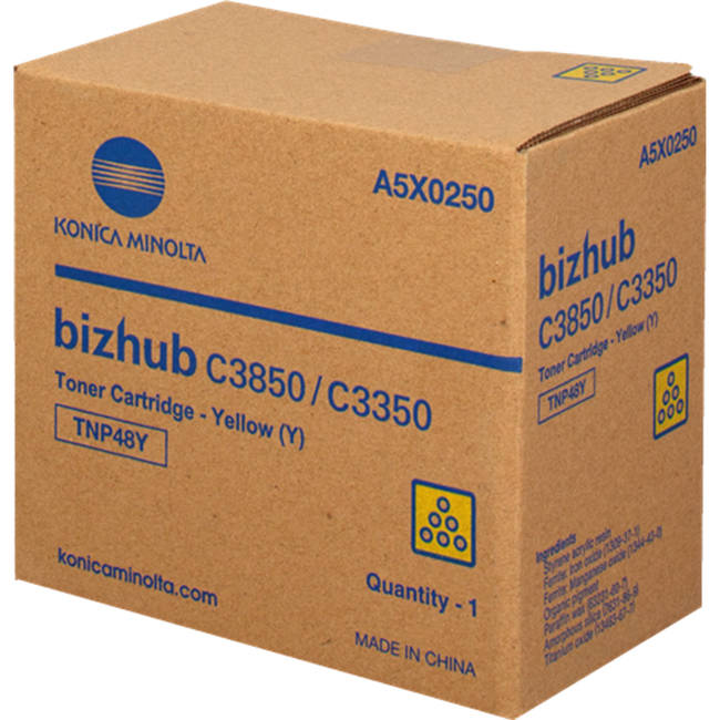 Konica Minolta TNP48Y Yellow Toner Cartridge - Genuine & Remanufactured