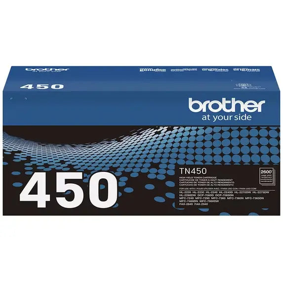 Brother TN450 Black Toner Cartridge — Genuine & Remanufactured