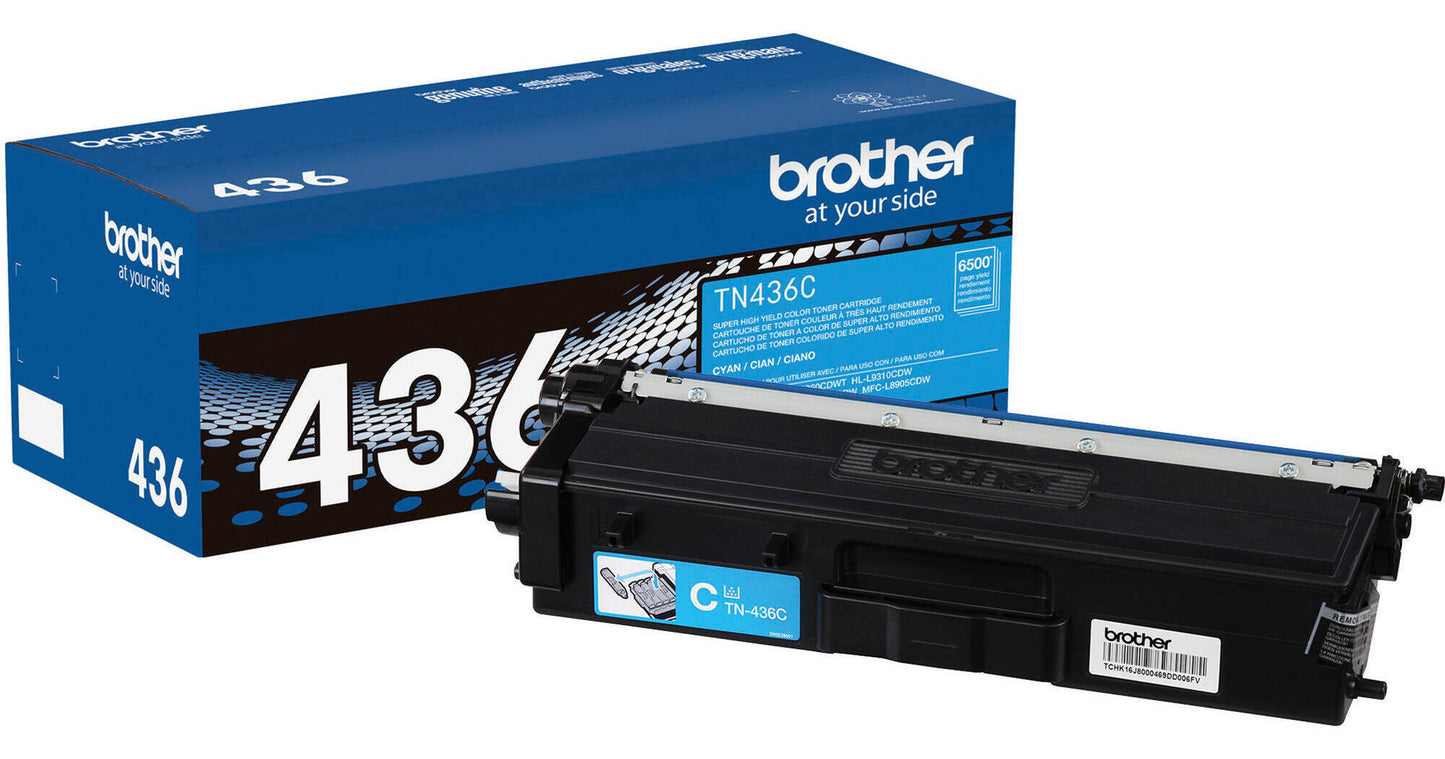 Brother TN436C Cyan Toner Cartridge - Genuine & Remanufactured