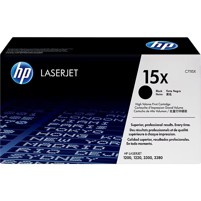 HP 15X (C7115X) Black Toner Cartridge - Genuine & Remanufactured