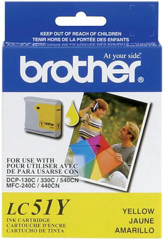 Brother LC51Y Yellow Inkjet Cartridge - Genuine & Remanufactured