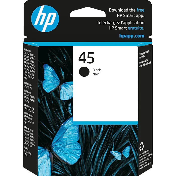 HP 45 (51645A) Black Toner Cartridge - Genuine & Remanufactured