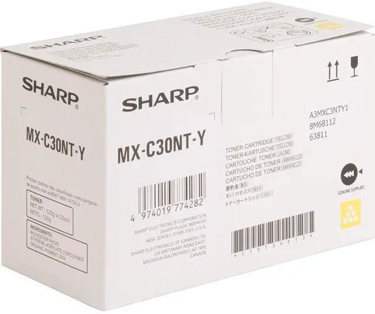 Sharp MX-C30NTY Yellow Toner Cartridge - Genuine & Remanufactured