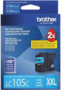 Brother LC105C Cyan Inkjet Cartridge - Genuine & Remanufactured