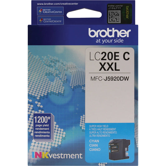 Brother LC20EC Cyan Inkjet Cartridge - Genuine & Remanufactured