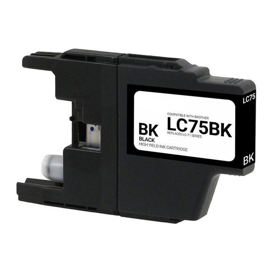 Brother LC75BK Black Inkjet Cartridge - Genuine & Remanufactured