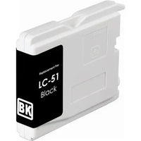 Brother LC51BK Black ink cartridge - Genuine & remanufactured