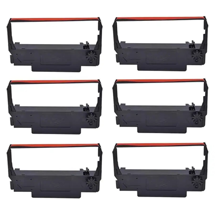 Premium ERC-30/34/38 B/R Ribbons, 6 Pack, Black and Red
