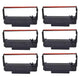 Premium ERC-30/34/38 B/R Ribbons, 6 Pack, Black and Red