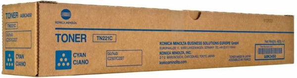 Konica Minolta TN221C Cyan Toner Cartridge - Genuine & Remanufactured
