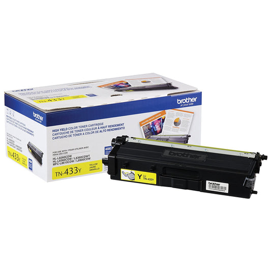 Brother TN433Y (TN433Y) Yellow Toner Cartridge - Genuine & Remanufactured
