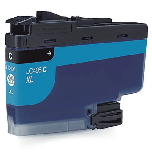 Brother LC406XLCS Cyan Ink Cartridge - Genuine & Remanufactured