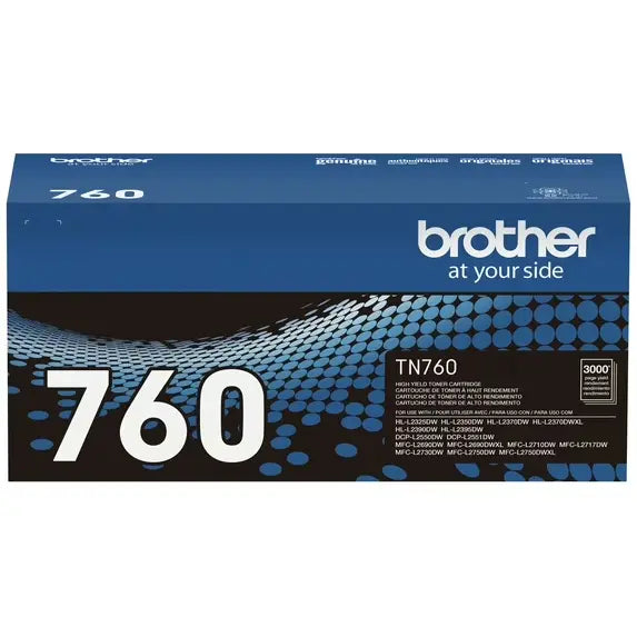 Brother TN760 (TN760, TN730)  Black Toner Cartridge — Genuine & Remanufactured