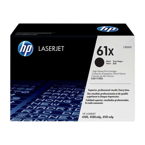 HP HP61X (C8061X) Jumbo Black Toner Cartridge - Genuine & Remanufactured