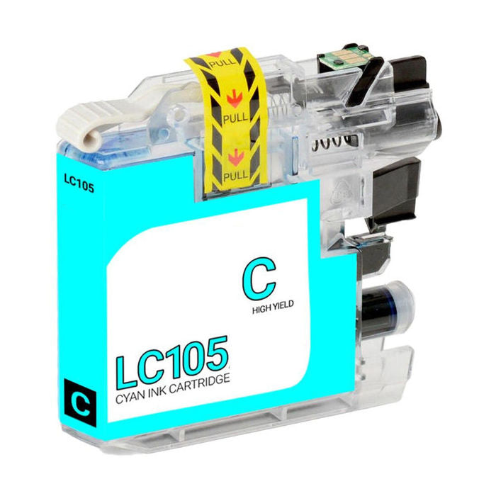 Brother LC105C Cyan Inkjet Cartridge - Genuine & Remanufactured