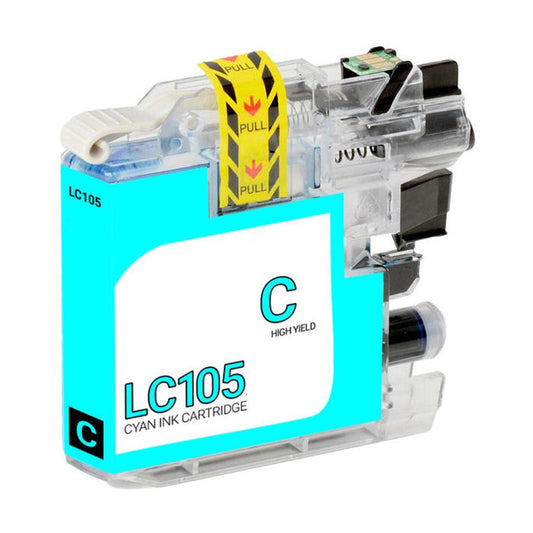 Brother LC105C Cyan Inkjet Cartridge - Genuine & Remanufactured