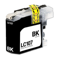 Brother LC107BK Black Inkjet Cartridge - Genuine & Remanufactured