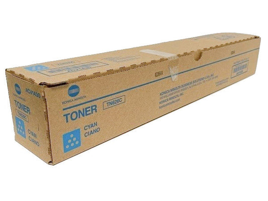Konica Minolta TN626C Cyan Toner Cartridge - Genuine & Remanufactured